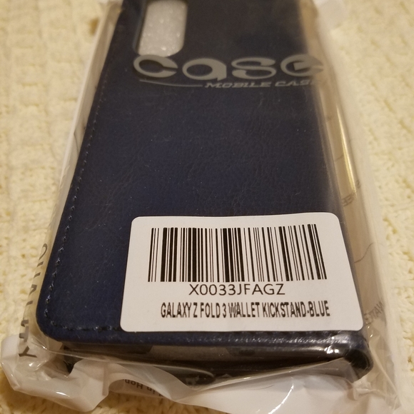 Blue Samsung Galaxy Z Fold 3 Case, Wallet Pouch Cover Kickstand Credit Card Slot - Picture 7 of 12
